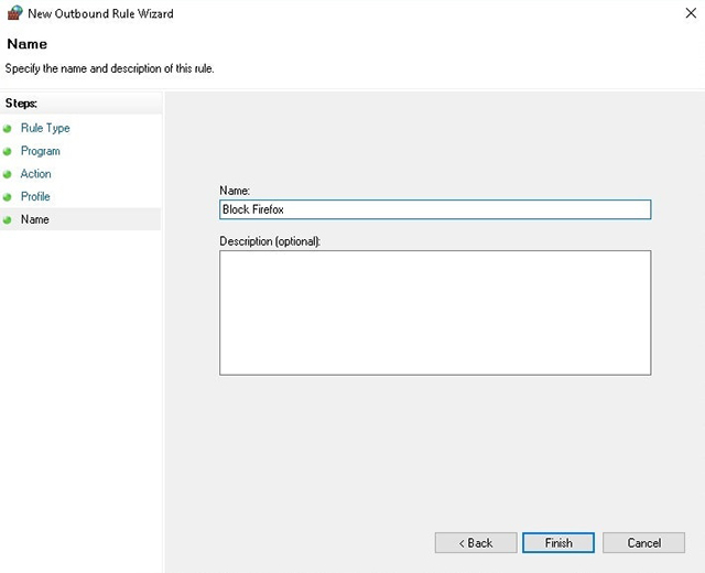 Windows10下阻止程序访问Internet的方法