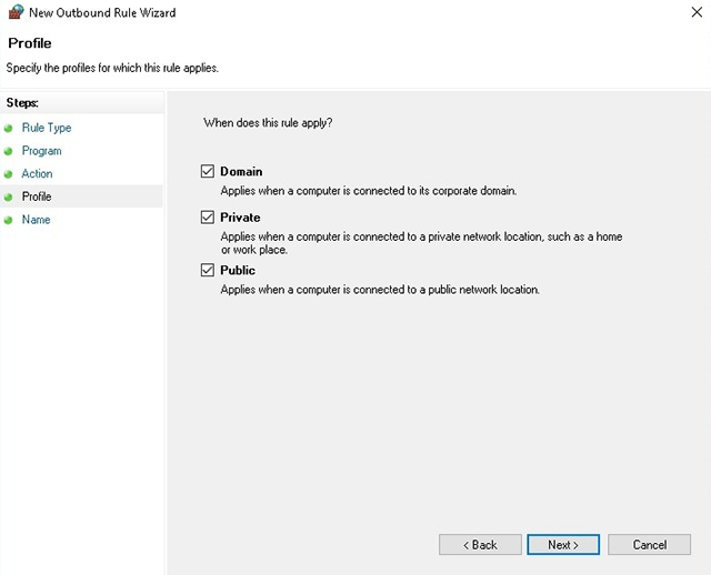 Windows10下阻止程序访问Internet的方法