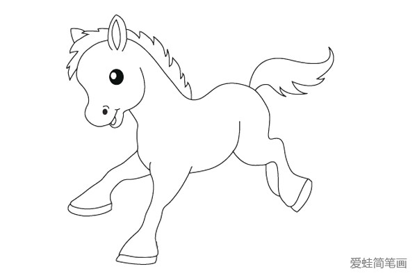 简笔画课程：怎么样简单画出一匹可爱的小马